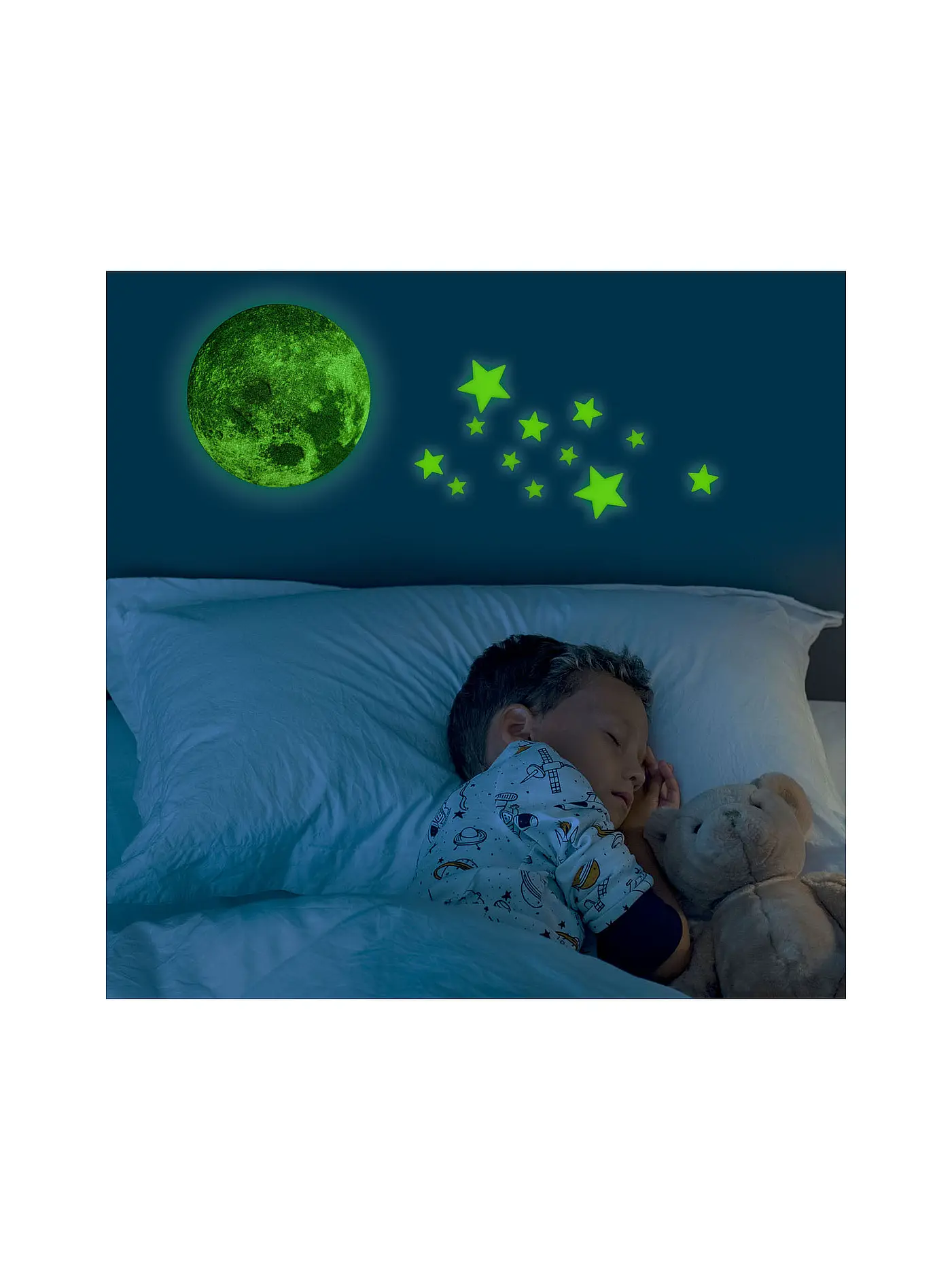 LEGAMI | Selbstklebender Leuchtmond SUPER MOON | 